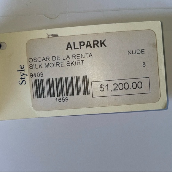 Oscar De La Renta Vintage NWT Silk Moire Pencil Skirt - Picture 8 of 11